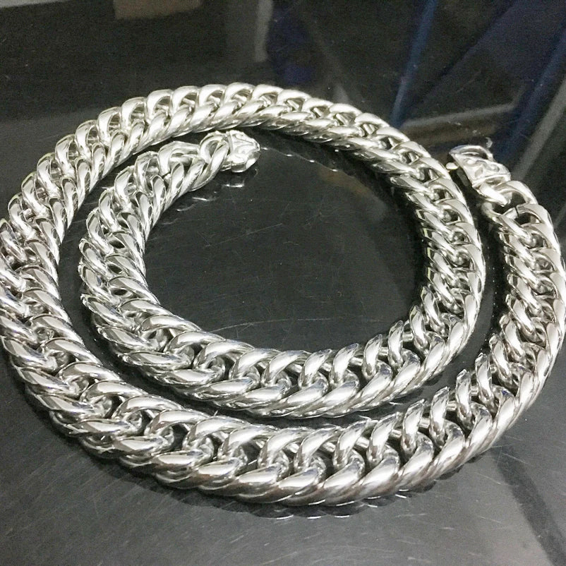 Double Cuban Link Necklace 16mm — Stainless