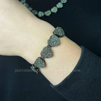 14mm Black Grey Bracelet Hip Hop Men Women Cuban Chain Bling Iced Out Rhinestones Paved Miami Necklace Jewelry