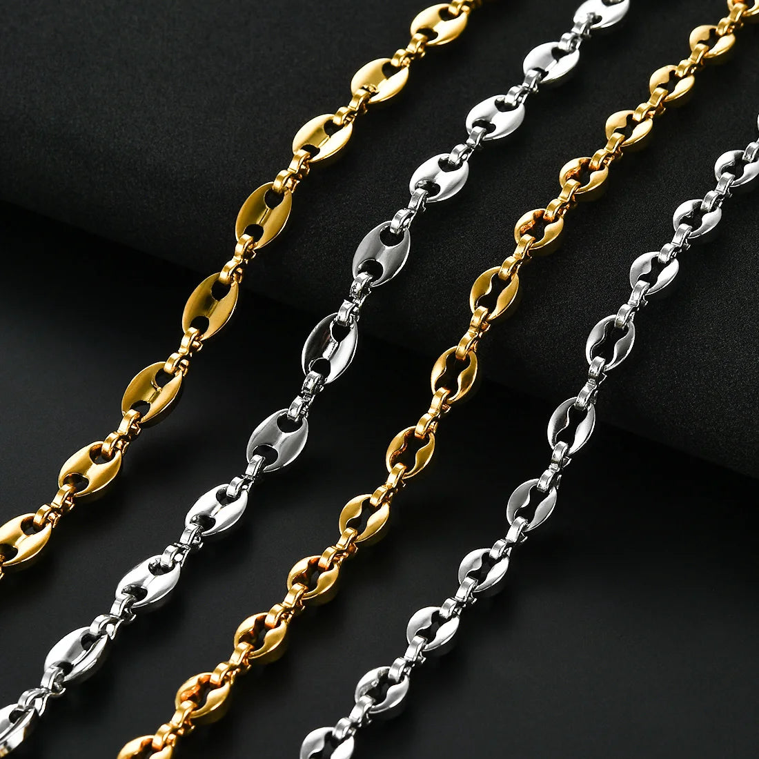 Two-Tone Chain Necklace — Stainless Steel Choker