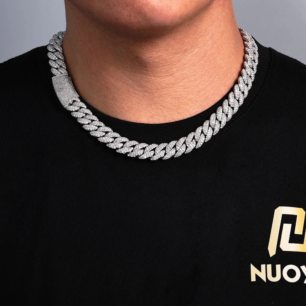 Iced Out Cuban Chain Necklace Stainless Steel 13MM