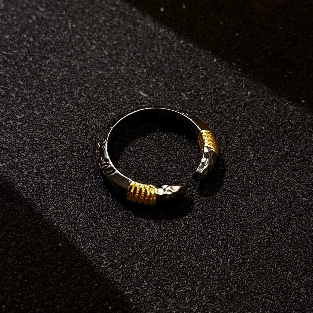Retro Tang Grass Pattern Spearhead Adjustable Open Ring For Men Silver-plated Copper Punk Gothic Edgy Jewelry Accessories Gift