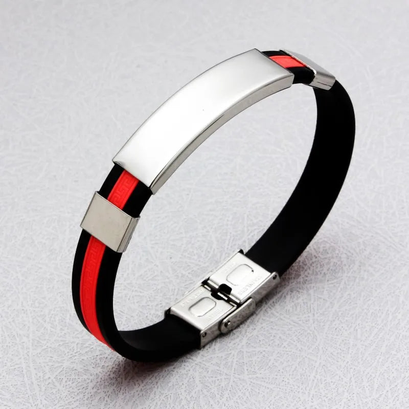 Steel Bracelet Metal Silicone Leather Gym