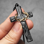 Thorn Cross Pendant Necklace — Stainless Steel
