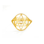 LIKGREAT Vintage Star of David Ring Evil Rings for Men Women Stainless Steel Punk Jewelry Jewish Star Protection Amulet