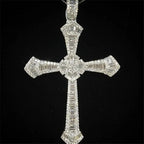 14K White Gold Lab Diamond Cross Pendant Party Wedding Pendants Necklace for Women Men Anniversary Jewelry Gift