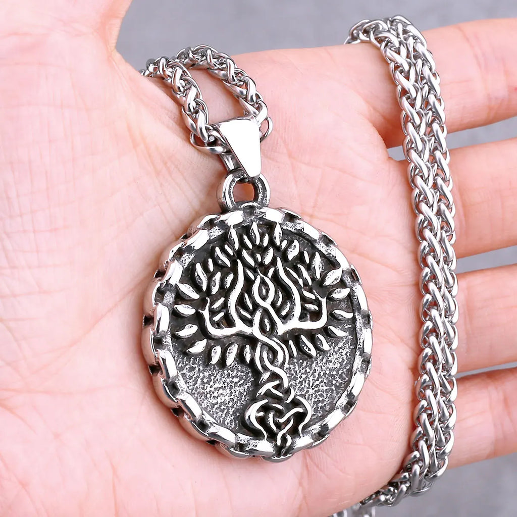 Nordic Vikings Tree of Life Odin Necklace Various Men Celtic Amulet Pendant Stainless Steel Vintage Charm Punk Jewelry