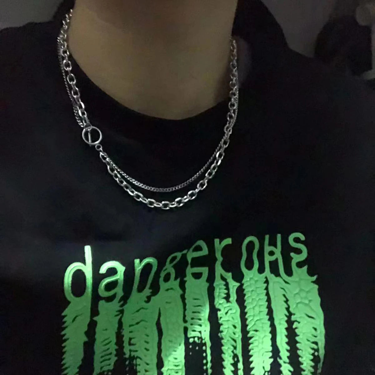Punk Layered Stainless Steel Chain Necklace for Men Hip Hop OT Buckle Choker Necklace for Women 2022 Fashion Collar Trendy Gifts