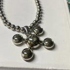 Hip-hop Style Stainless Steel Round Bead Chain, Rapper Necklace, a Niche Design Necklace Gift for Fashionable Men and Women
