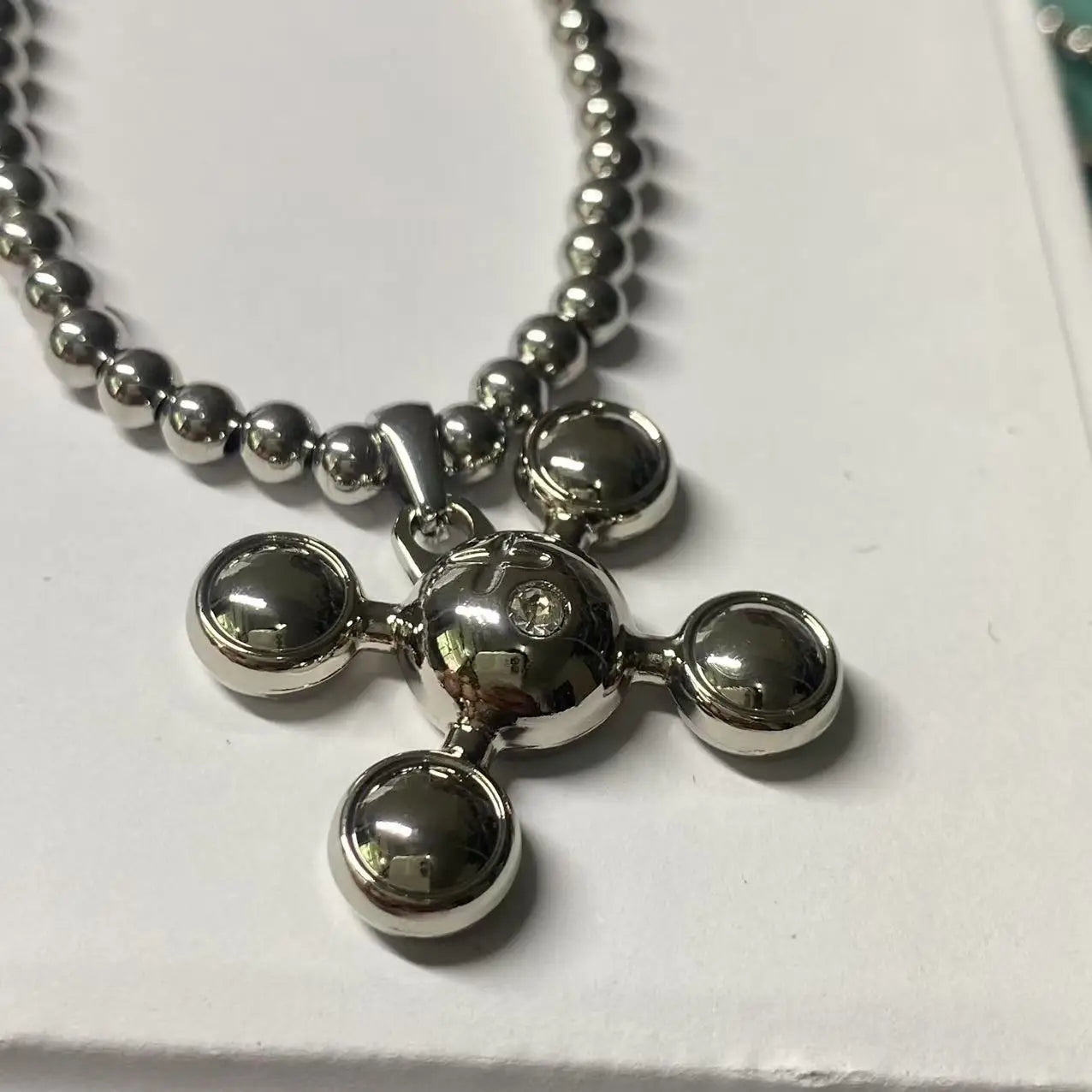 Hip-hop Style Stainless Steel Round Bead Chain, Rapper Necklace, a Niche Design Necklace Gift for Fashionable Men and Women