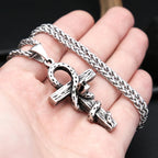 Snake Cross Pendant — Stainless Steel