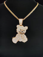Hip Hop Bear Shape Pendant Necklace Men Women Chain Iced Out Bling Bling Necklaces HipHop Jewelry Fashion Gift
