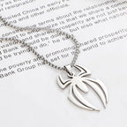Silver Spider Pendant Necklace Box Chain