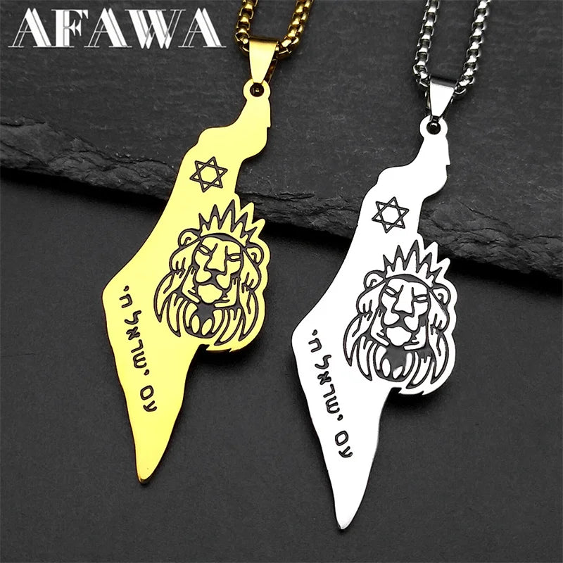 Lion of Judah Star of David Necklace — Stainless Steel