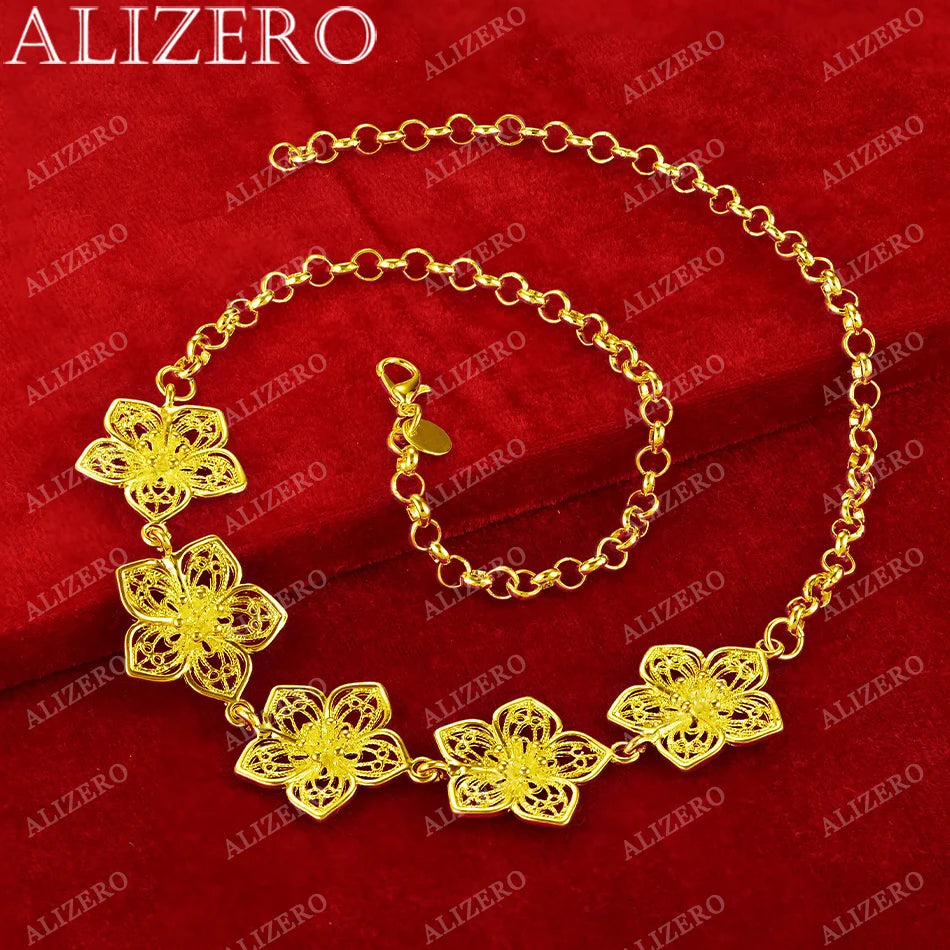 Plum Blossom Gold Pendant Necklace