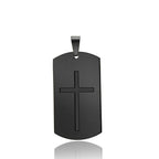 Cross Bible Tag Pendant — Stainless Steel