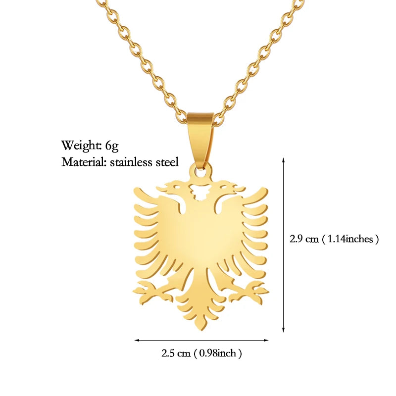 Albania Eagle Pendant Necklace — Two-Tone