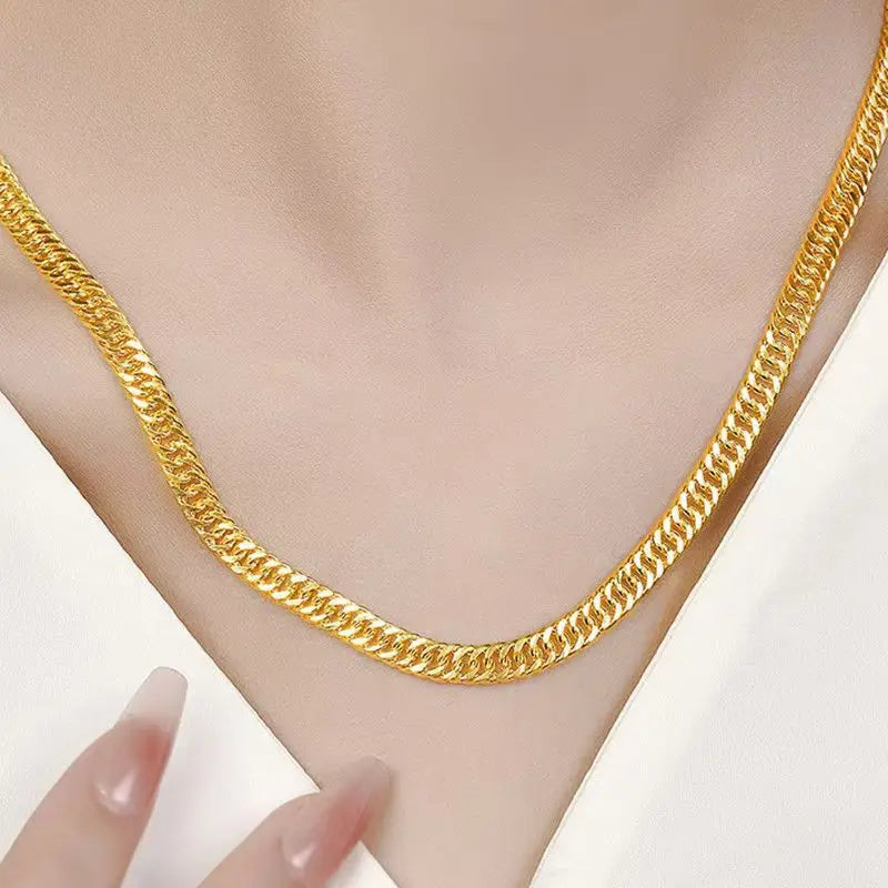 10mm 60cm Dominant Whip Necklace Men's Gold whip chain, full of aura, perfect for business meetings