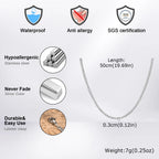Braided Link Chain Choker Necklace — Stainless Steel