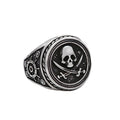 Skull Dagger Steel Ring Vintage Unique Double