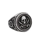 Skull Dagger Steel Ring Vintage Unique Double
