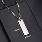 Letdiffery Custom Engraved Eyes Necklaces for Women Men Stainless Sreel Laser Carve Photo Names Square Pendant Jewelry