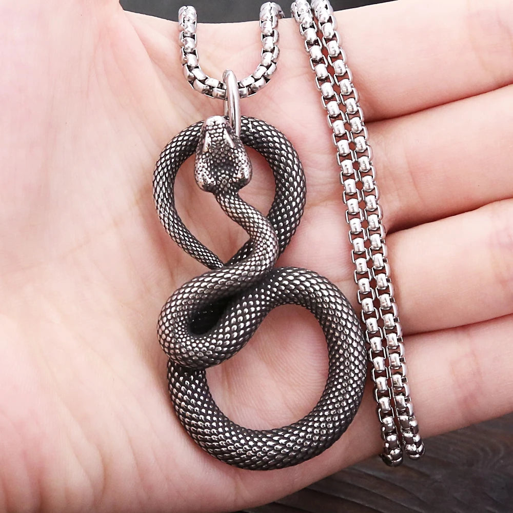 Snake Stainless Steel Pendant Necklace