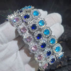 Tennis Chain Bracelet Gemstone Cluster