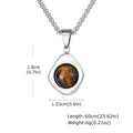 Tiger Eye Stone Pendant — Stainless Steel