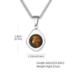 Tiger Eye Stone Pendant — Stainless Steel