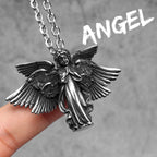 Angel Wing Pendant Necklace — Stainless Steel