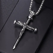 Prayer Cross Pendant Necklace — Stainless Steel