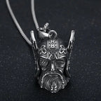 Norse Gods Odin Celtic Knot Motorcycle Bell Necklace Men's Punk Riding Rock Lucky Exorcism Amulet Jewelry