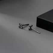 Black Cross Stud Earrings for Men & Women — Black-Tone