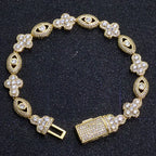 Gold Cuban Cross Pendant Necklace Iced Out 5A CZ