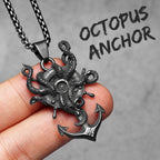 Vintage Octopus Anchor Stainless Steel Jewelry Men Necklace With Pendant For Male Women Punk Hip Hop Accessories Gift