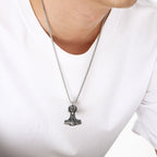 Viking Norse Thor Hammer Mjolnir Necklace — Stainless Steel