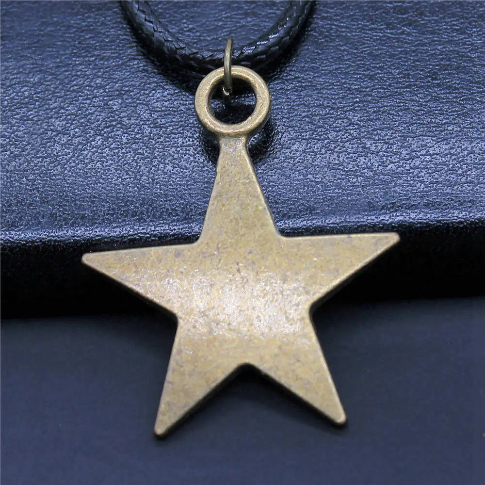 Pentagram Pendant Necklace for Men 45cm Chain