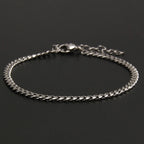 3.5-7MM Stainless Steel Chain Bracelets For Men Women Punk Curb Cuban Link Chain Bangle Fashion Party Never Fade Jewelry