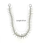 Gothic Y2K Spike Fishbone Waist Chain Necklace — Zinc Alloy