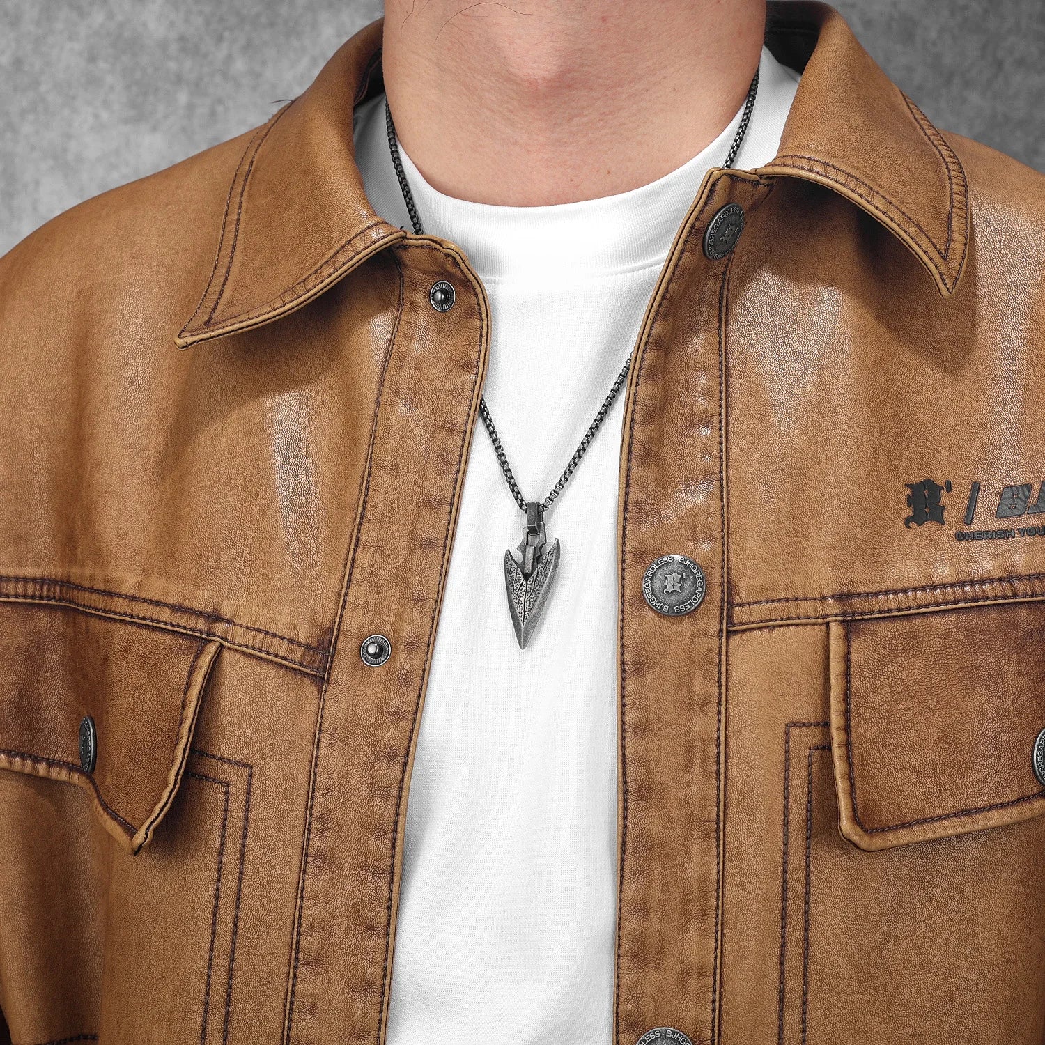 Viking Arrow Pendant Necklace — Stainless Steel