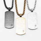 Bible Gemstone Pendant — Stainless Steel
