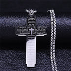 Bible Cross Stainless Steel Pendant Necklace