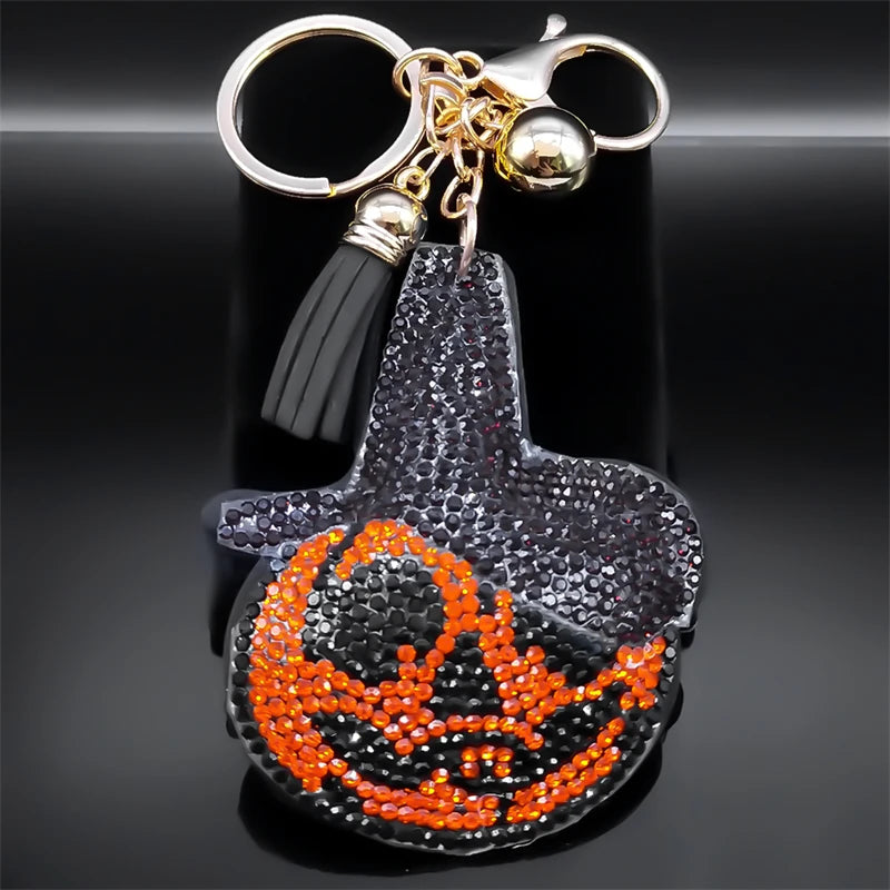 Iced Out Key Steel Pendant Halloween Ghost Pumpkin
