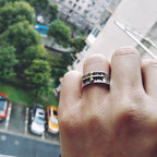 Retro Cross Graffiti Ring For Men Women Punk Gothic Adjustable Ring Rock Hiphop Unisex Jewelry Accessories Man Gift