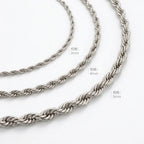 Twist Rope Chain Necklace — Stainless Steel