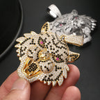 Iced Out Lion Rope Chain Pendant