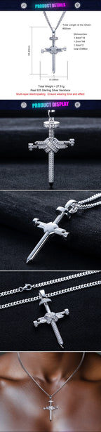 Iced Out Cross Pendant — 925 Silver