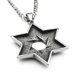 Jewish Star Of David Necklace For Men Women Stainless Steel Solomon Seal Hexagram Lucky Retro Gothic Pendant Chain Jewelry Gifts