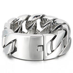 Heavy Metal Powerful 31MM Wide Thick Curb Chain Man Bracelet Men Massive Stainless Steel Men's On Hand Jewelry