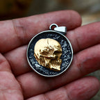Double-Sided Skeleton Pendant Necklace — Stainless
